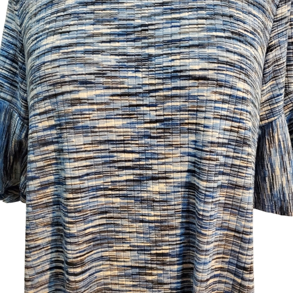 Ronni Nicole Women's Blue Black White Flutter Sleeve Dress Size XL - Picture 3 of 11